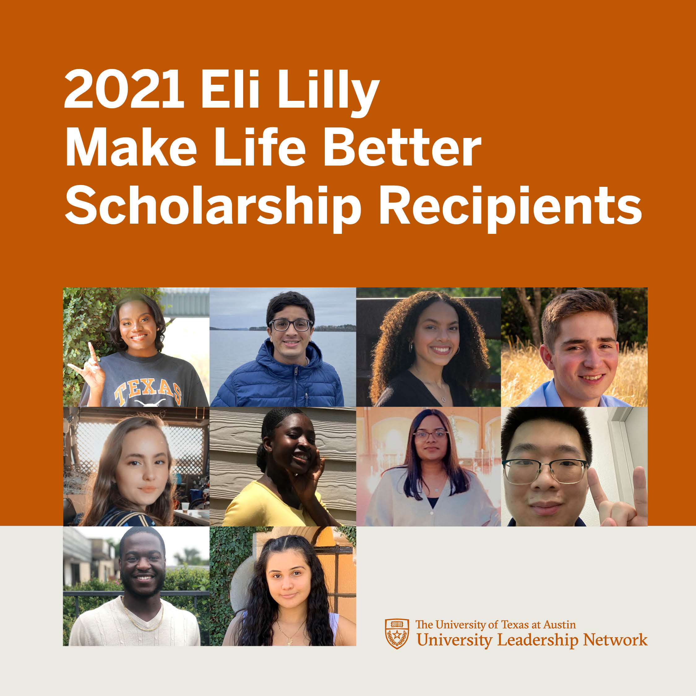2021 Eli Lilly Make Life Better Scholarship Recipients